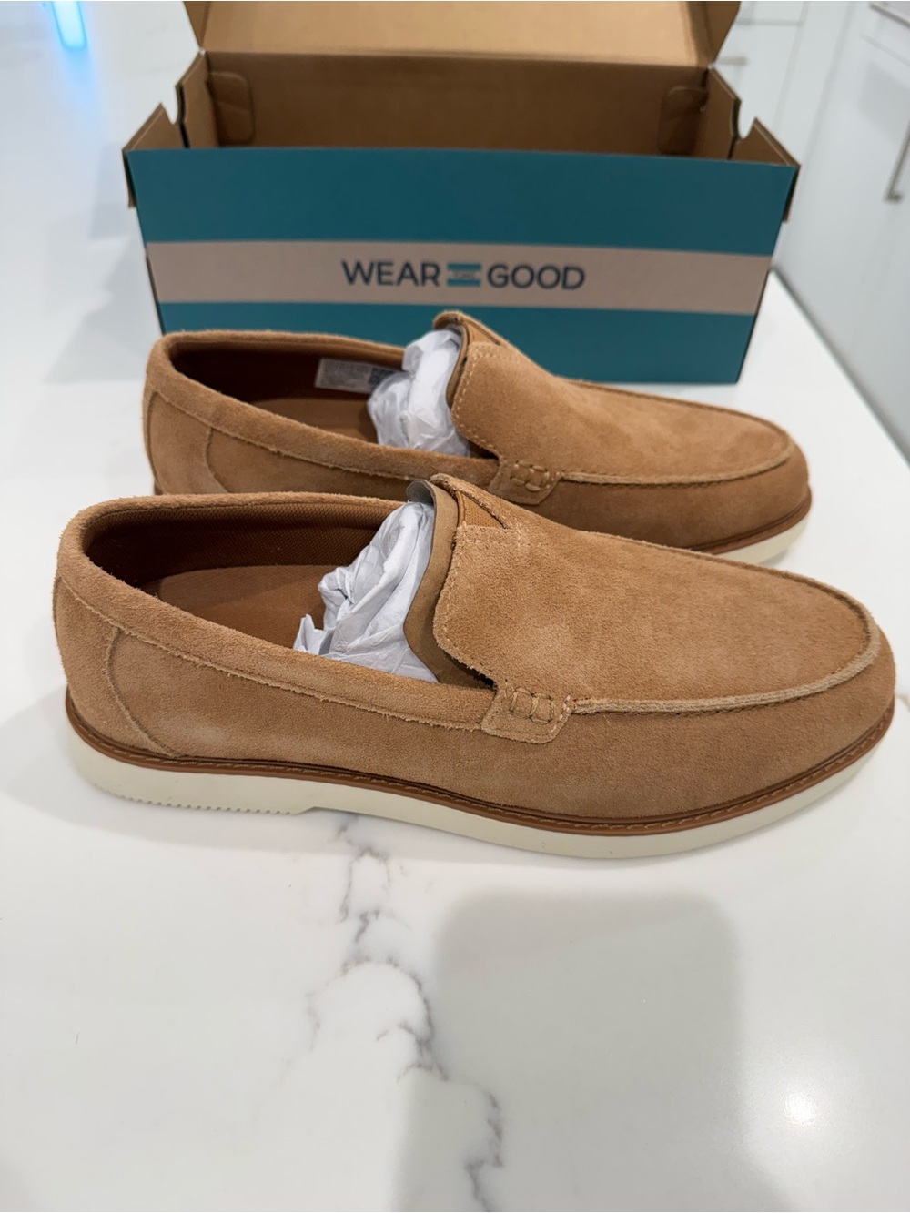 NEW TOMS Mens Marcos Loafer Tan Suede